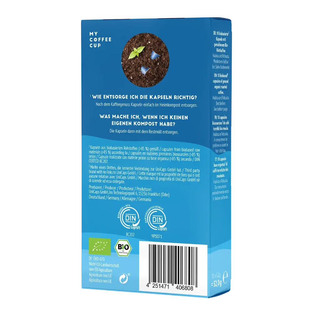 Nespresso kompatible Kapseln - lungo caffe crema back profile - MyCoffeeCup.ch