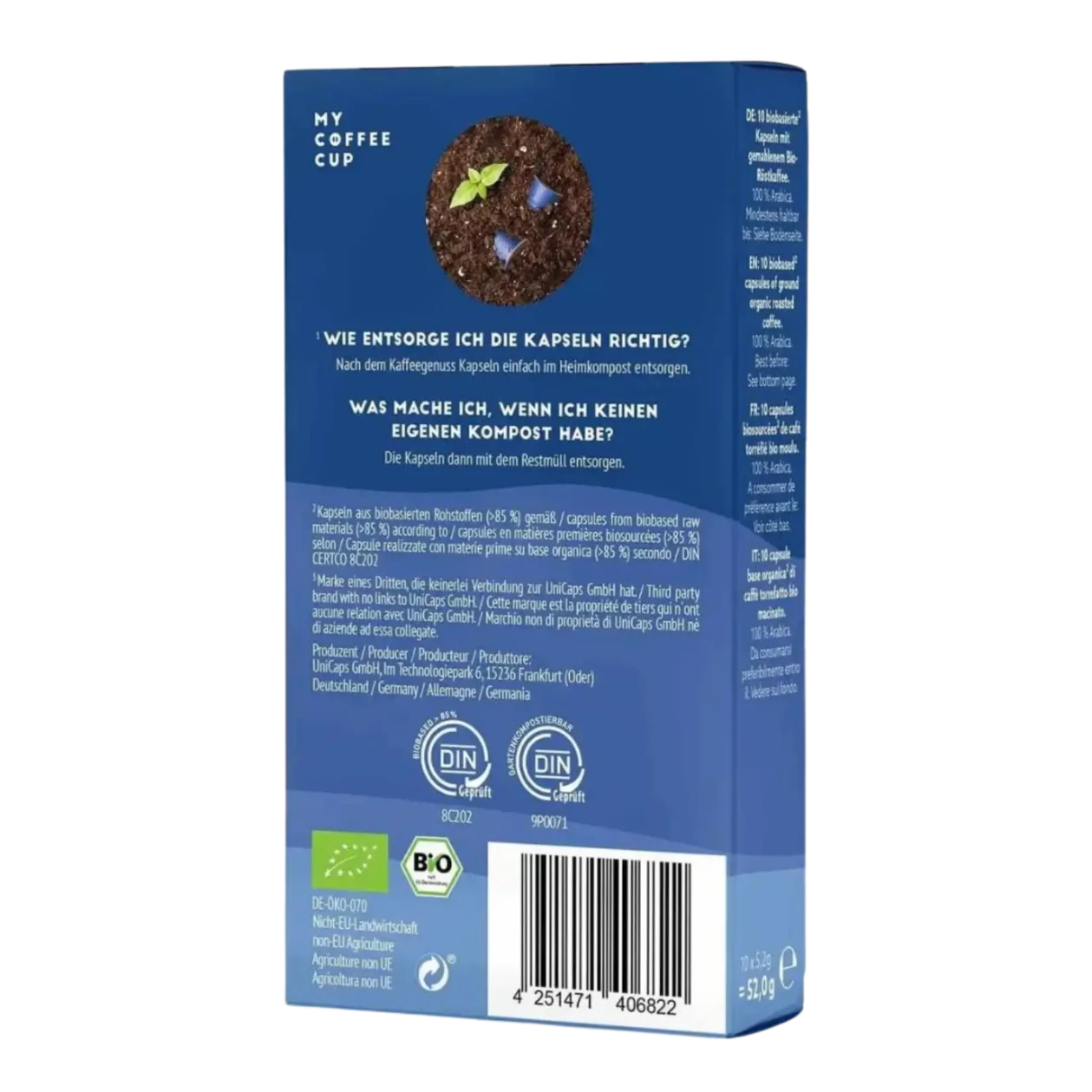 Nespresso kompatible Kapseln - single origin colombia back profile - MyCoffeeCup.ch