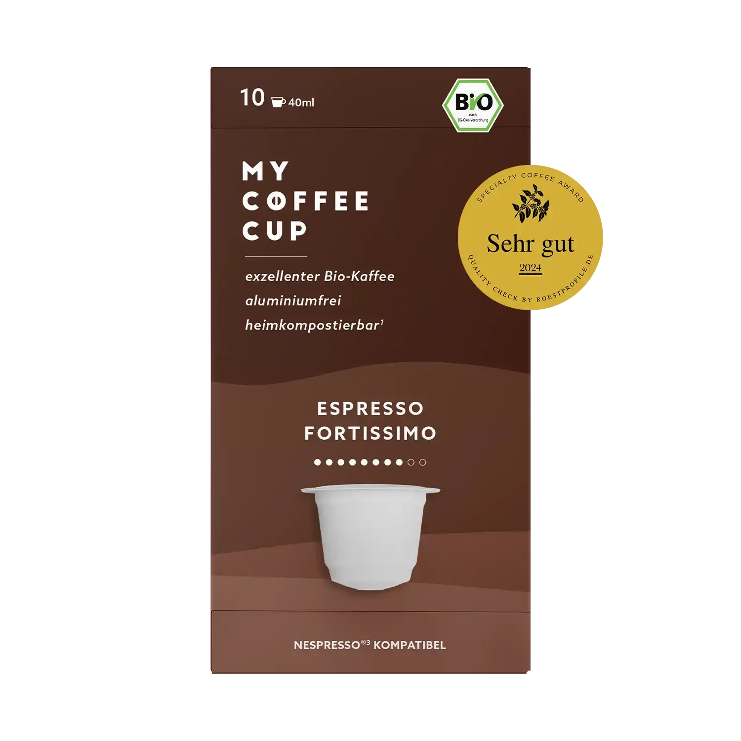 Nespresso kompatible Kapseln - espresso fortissimo - MyCoffeeCup.ch