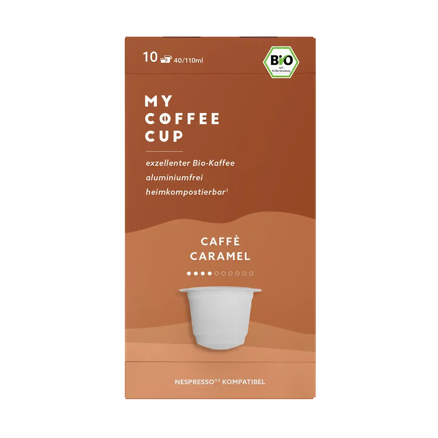 Nespresso kompatible Kapseln - caffe caramel - MyCoffeeCup.ch
