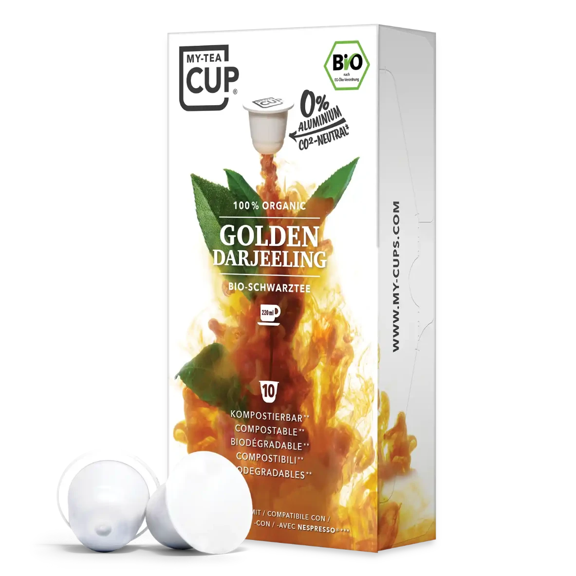 Nespresso kompatible Kapseln - golden darjeeling side profile - MyCoffeeCup.ch