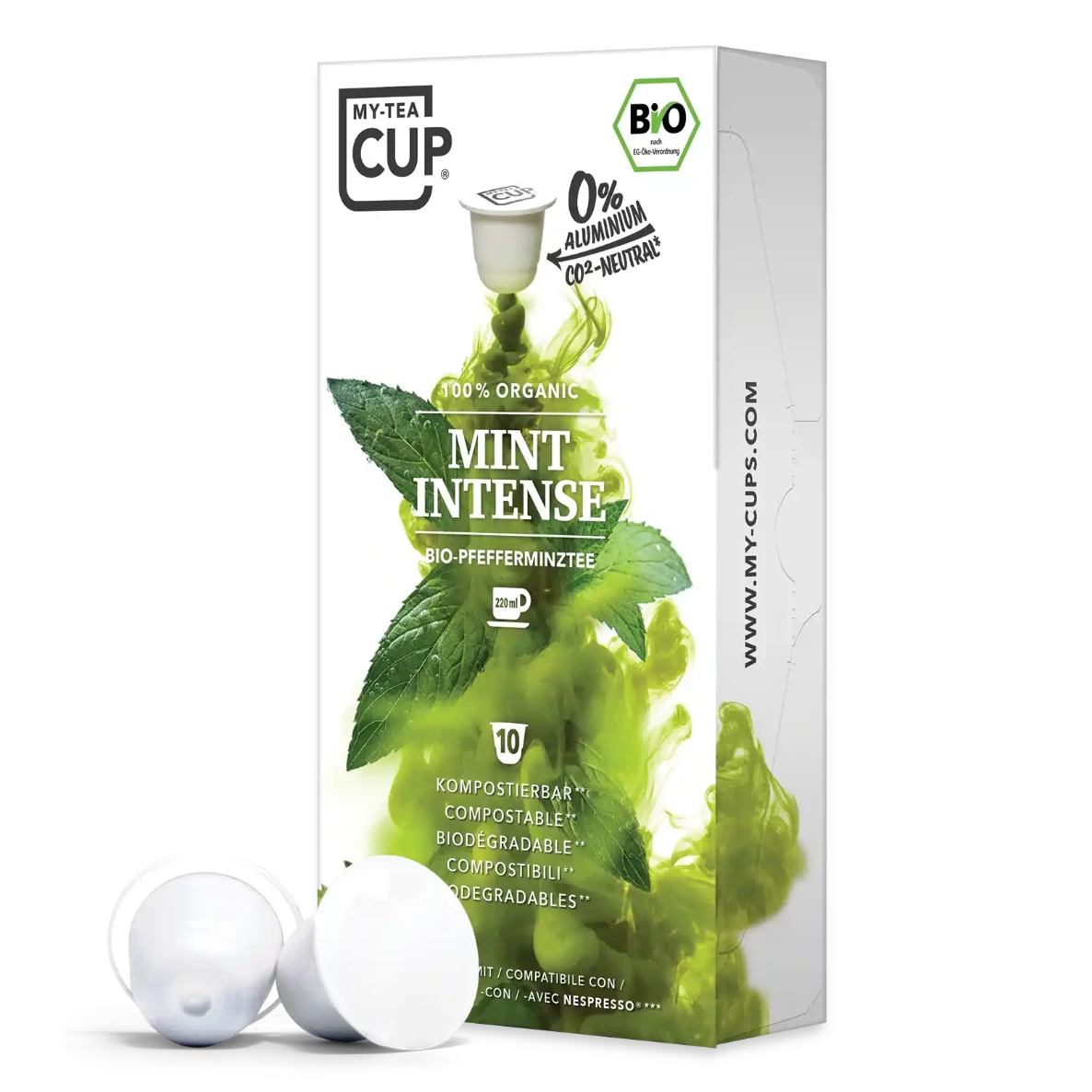 Nespresso kompatible Kapseln - mint intense side profile - MyCoffeeCup.ch
