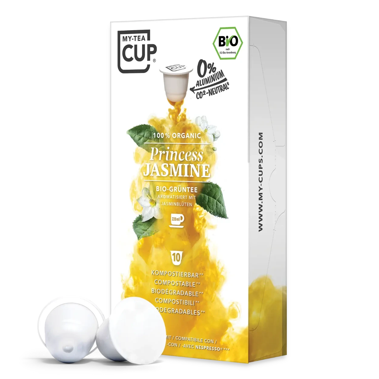 Nespresso kompatible Kapseln - princess jasmine side profile - MyCoffeeCup.ch