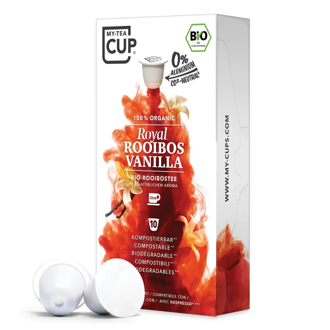 Nespresso kompatible Kapseln - royal rooibos vanilla side profile - MyCoffeeCup.ch