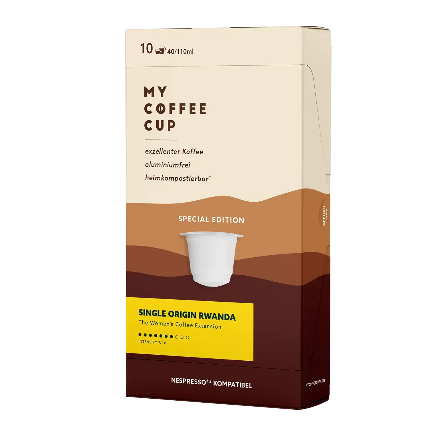 Nespresso kompatible Kapseln - single origin rwanda side profile- MyCoffeeCup.ch