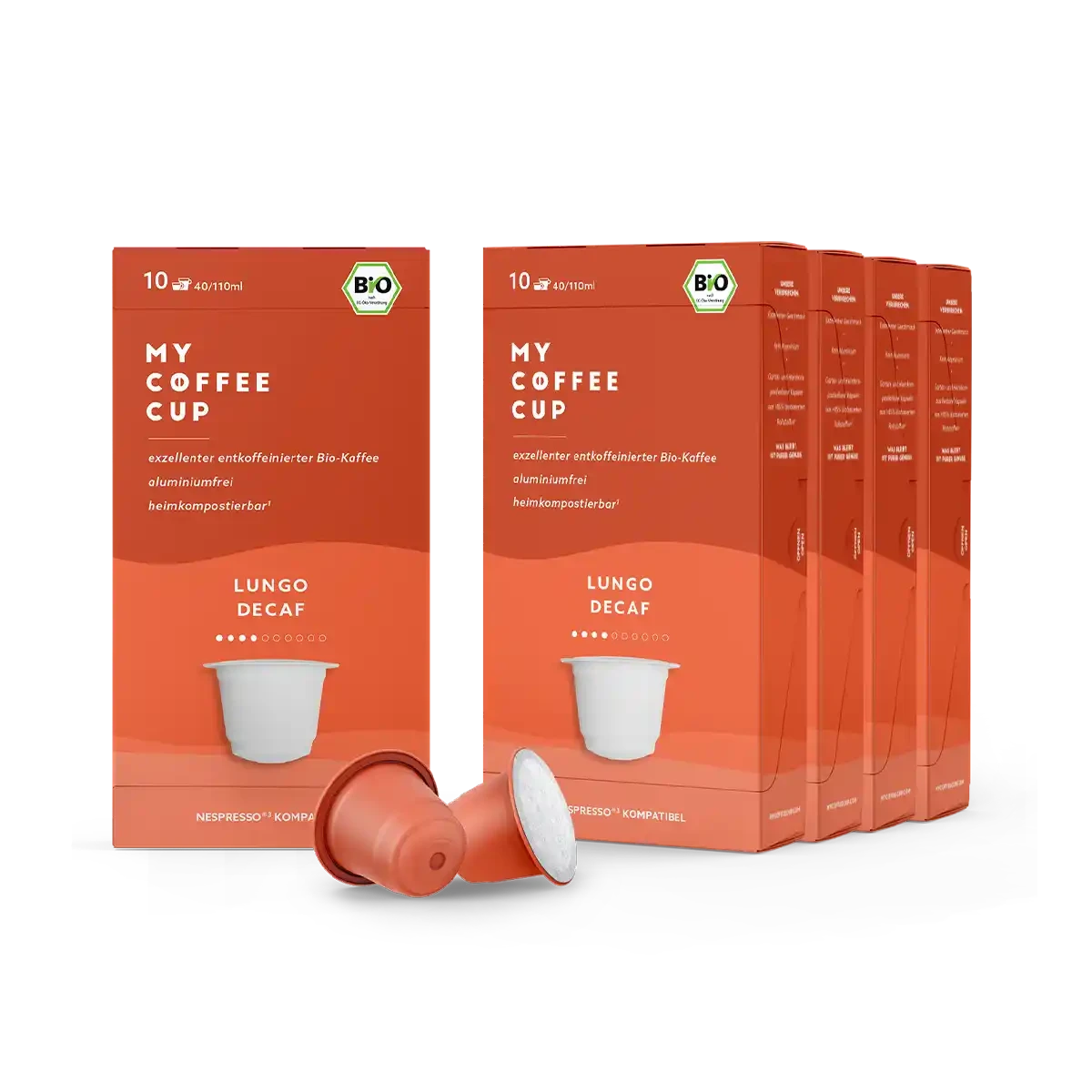 Nespresso kompatible Kapseln - lungo decaf 50 pack - MyCoffeeCup.ch