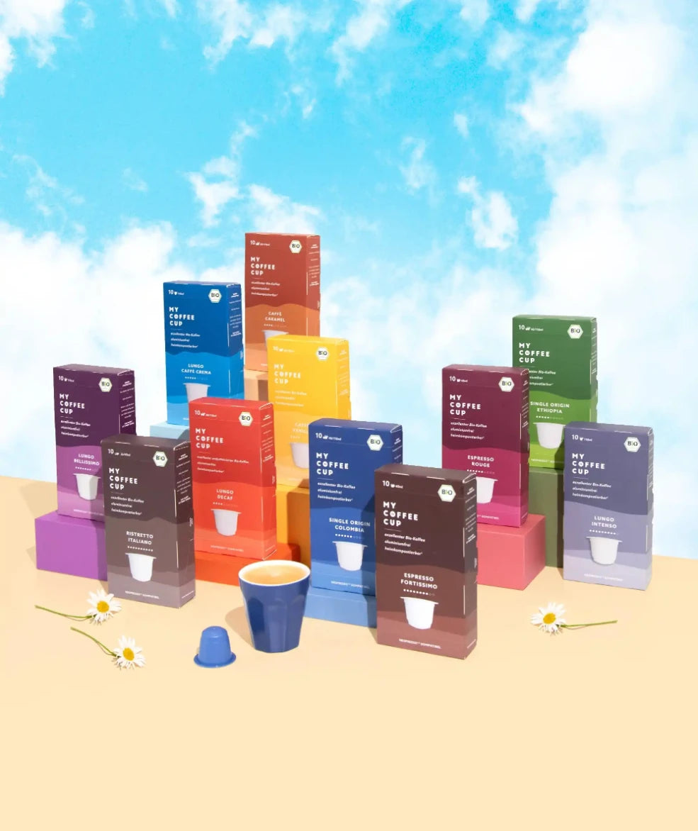 Nespresso kompatible Kapseln - coffee bundle illustration - MyCoffeeCup.ch