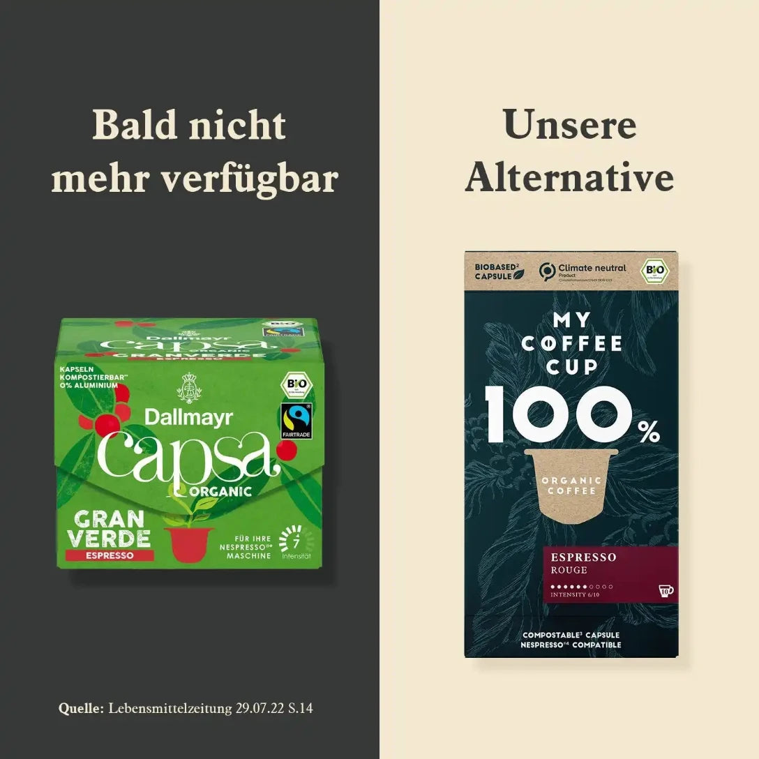Nespresso kompatible Kapseln - dallmayr & espresso rouge - MyCoffeeCup.ch