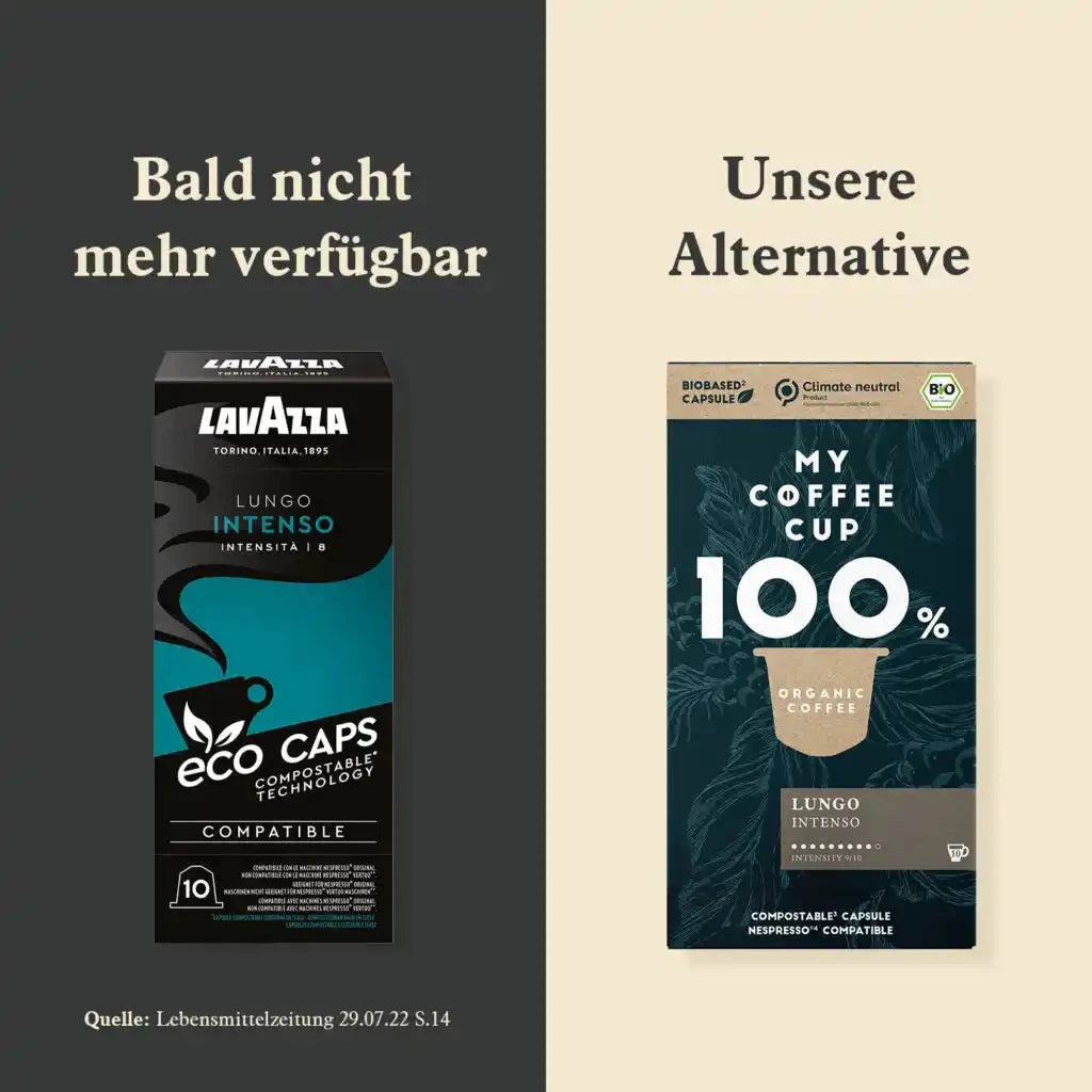 Nespresso kompatible Kapseln - eco caps & lungo intenso - MyCoffeeCup.ch