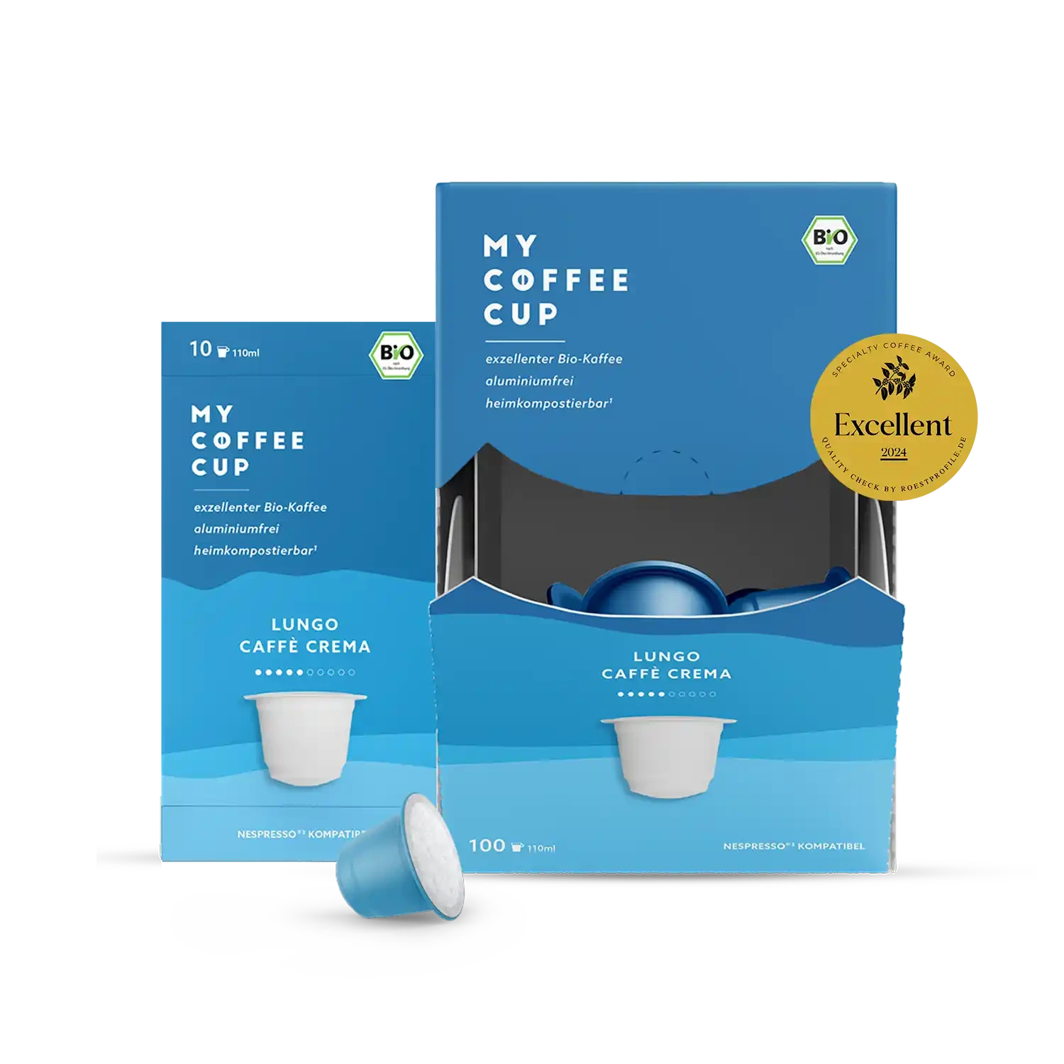 Nespresso kompatible Kapseln - lungo caffe crema - MyCoffeeCup.ch