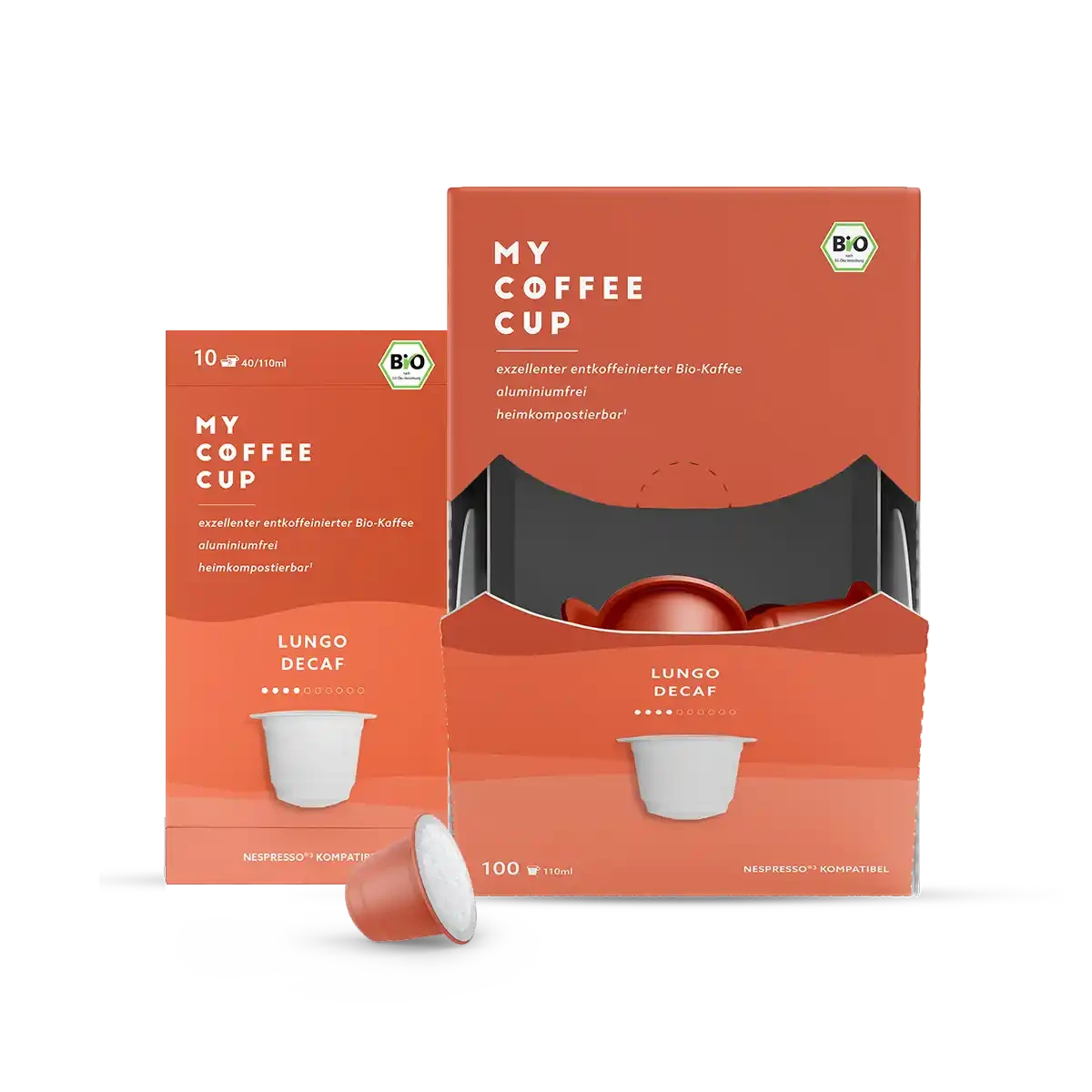 Nespresso kompatible Kapseln - lungo decaf - MyCoffeeCup.ch