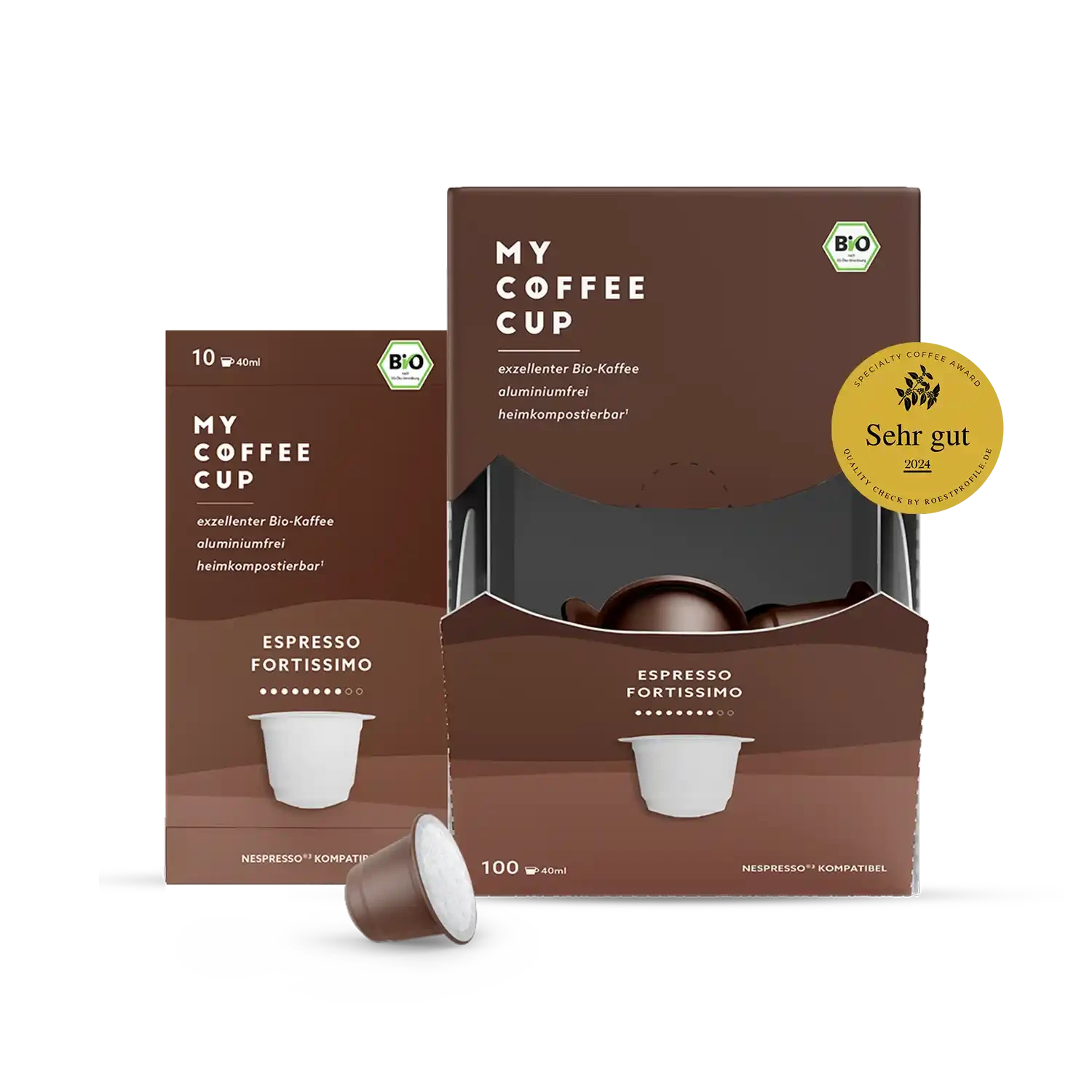 Nespresso kompatible Kapseln - espresso fortissimo - MyCoffeeCup.ch