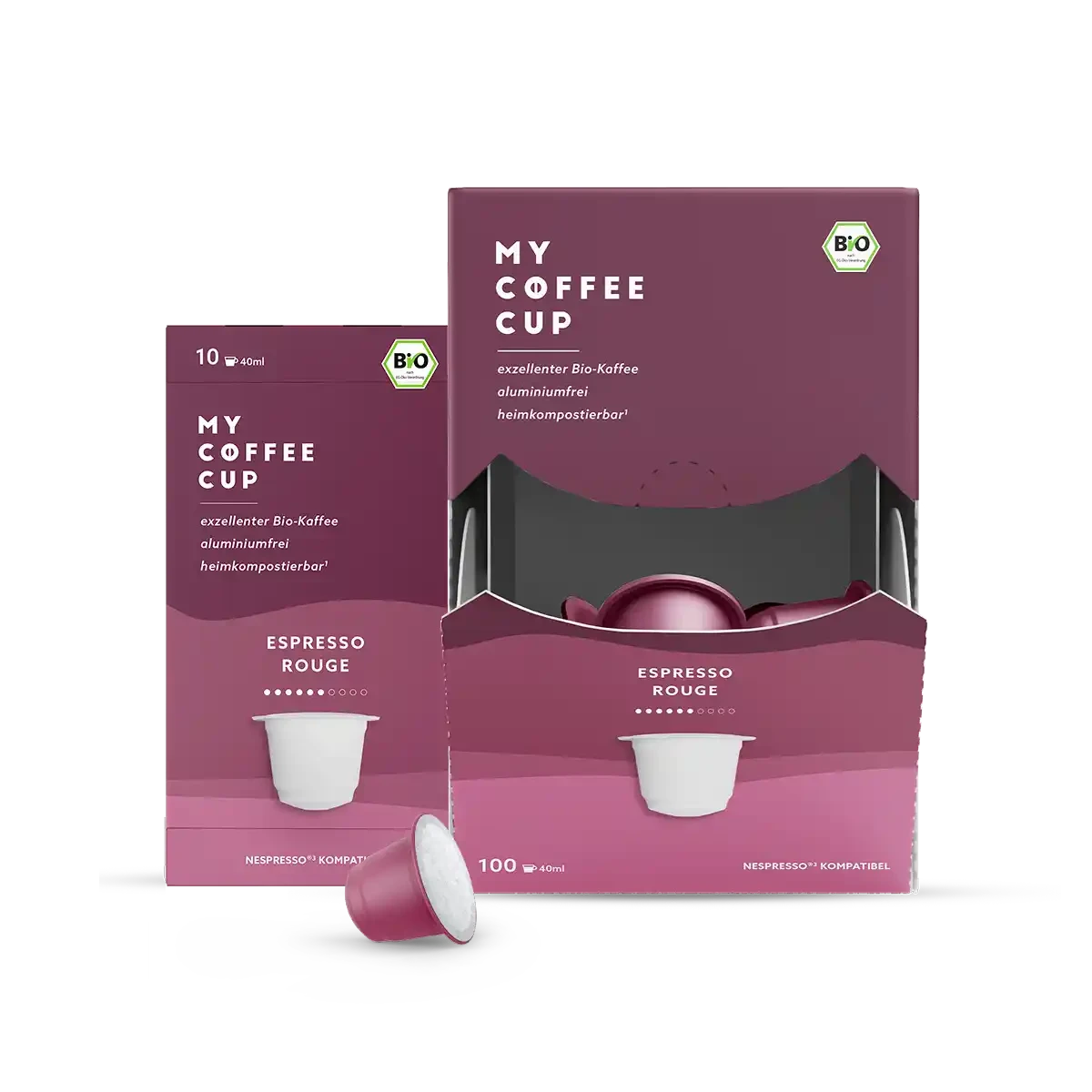 Nespresso kompatible Kapseln - espresso rouge - MyCoffeeCup.ch