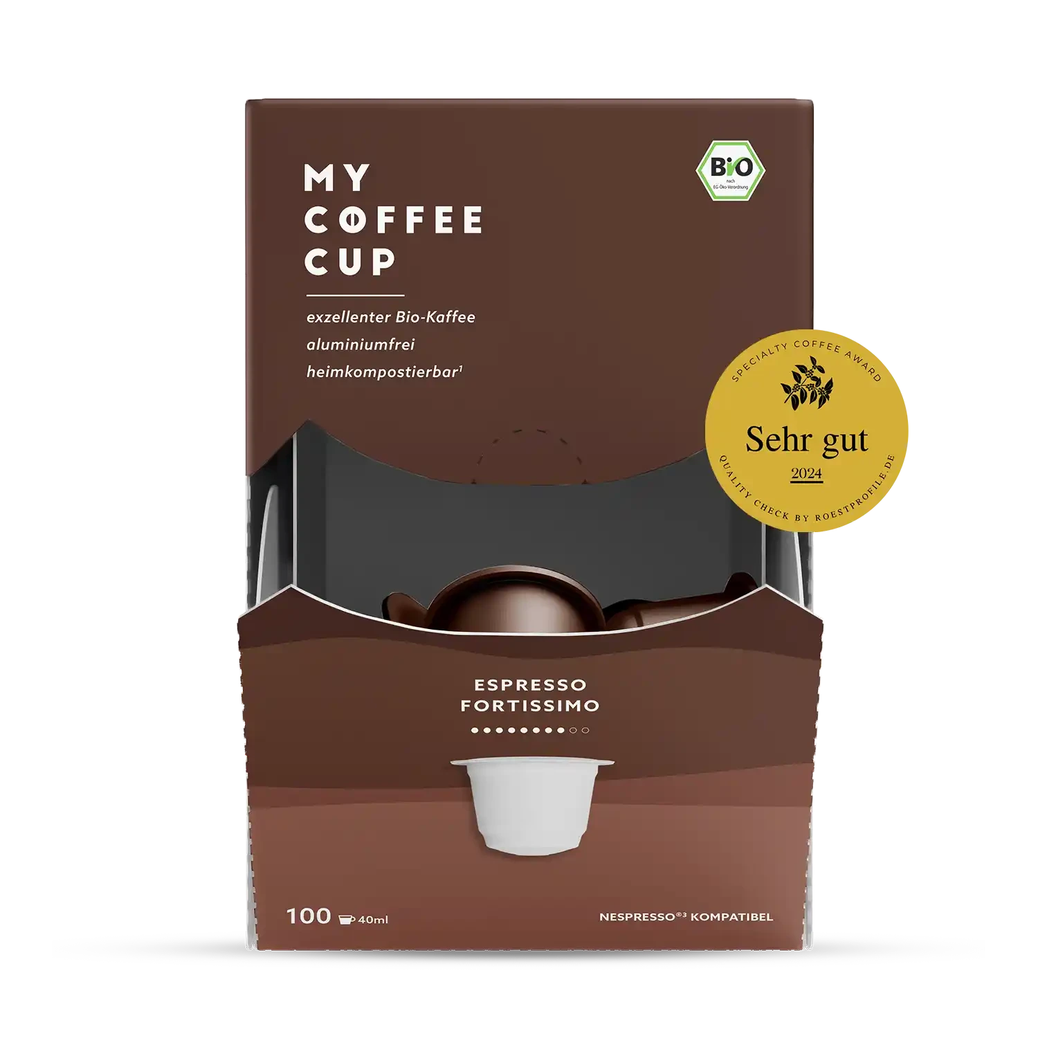 Nespresso kompatible Kapseln - espresso fortissimo - MyCoffeeCup.ch