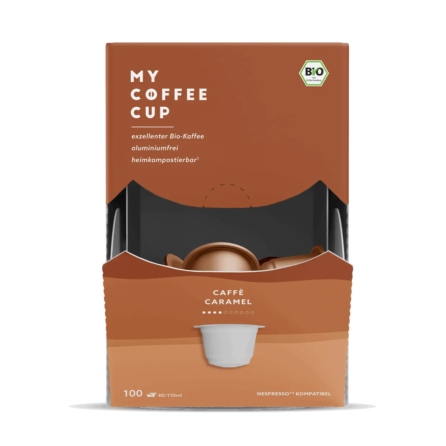 Nespresso kompatible Kapseln - caffe caramel - MyCoffeeCup.ch