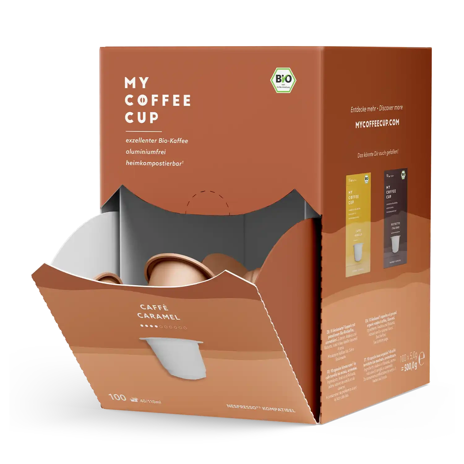 Nespresso kompatible Kapseln - caffe caramel - MyCoffeeCup.ch