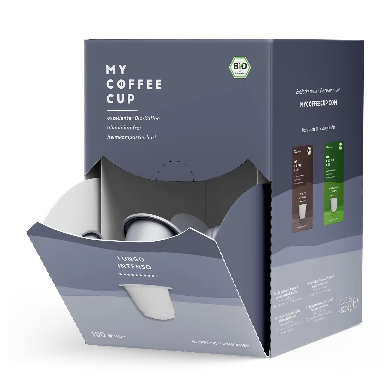 Nespresso kompatible Kapseln - lungo intenso - MyCoffeeCup.ch