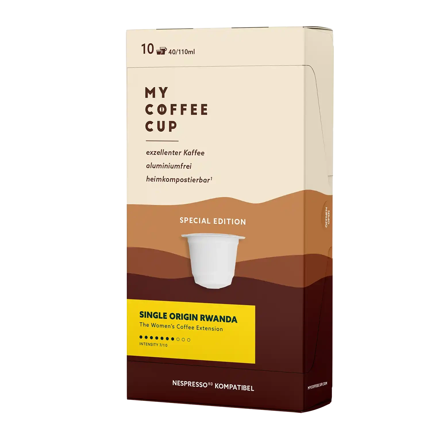 Nespresso kompatible Kapseln - single origin rwanda side profile-  MyCoffeeCup.ch