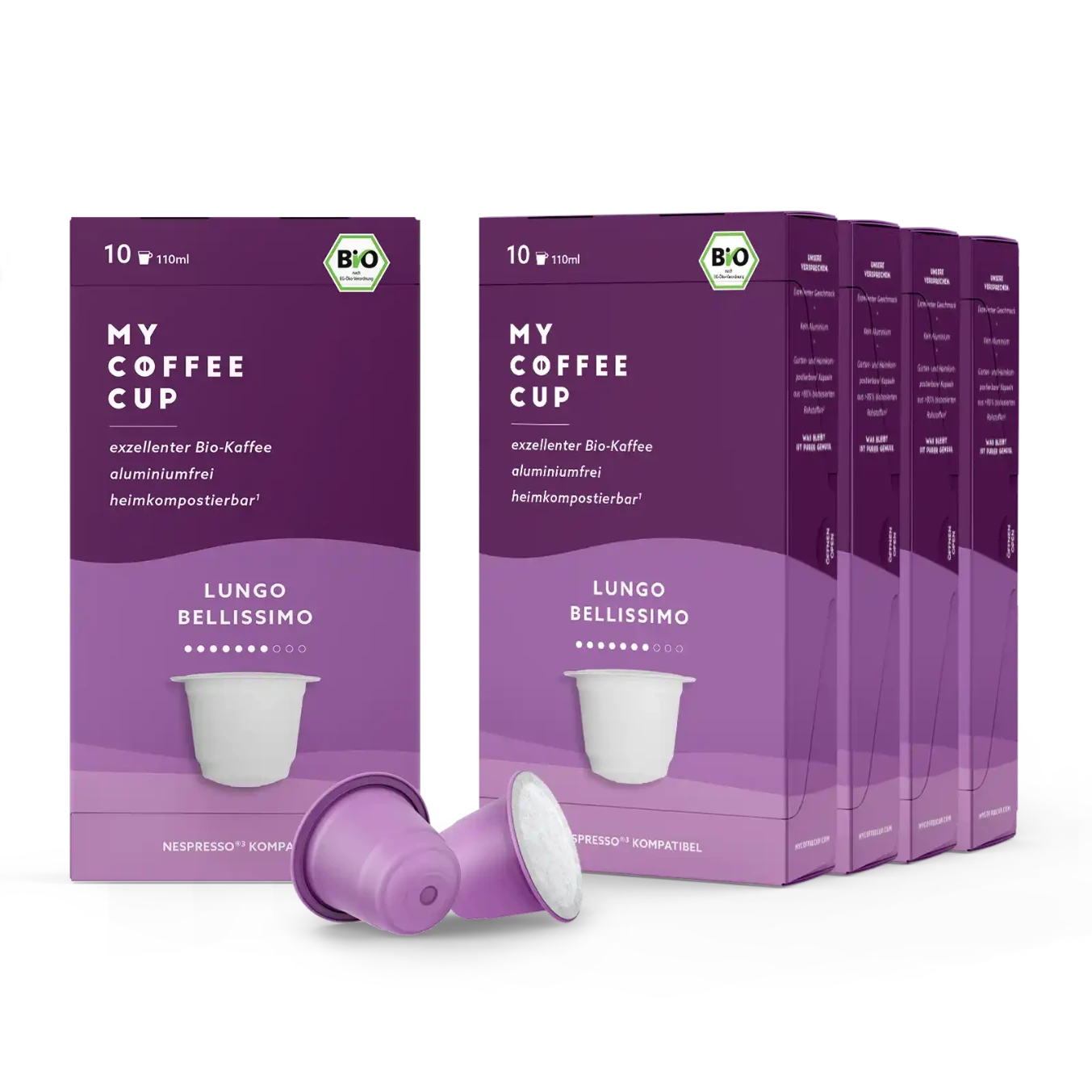 Nespresso kompatible Kapseln - lungo bellissimo 50 pack -  MyCoffeeCup.ch