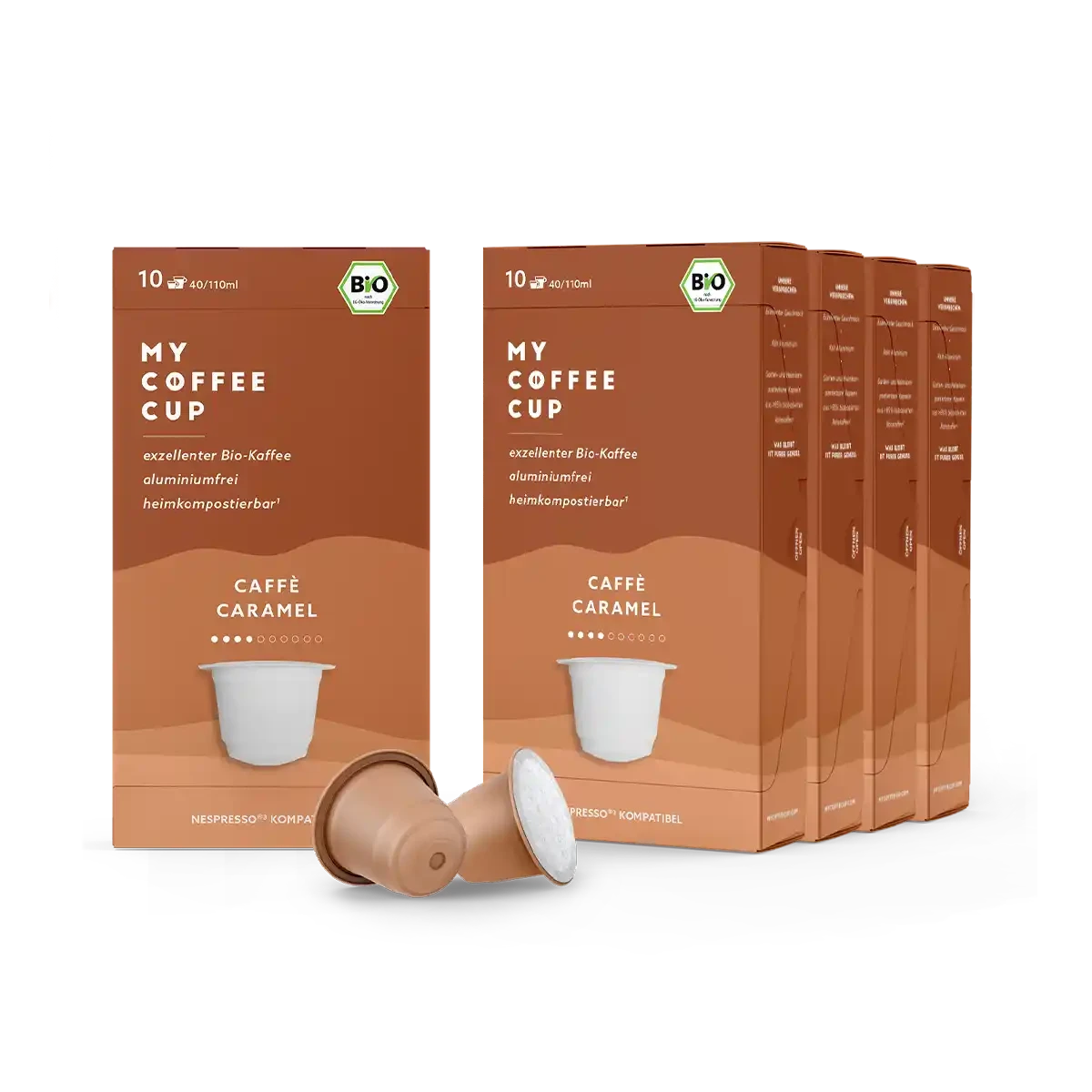 Nespresso kompatible Kapseln - caffe caramel 50 pack -  MyCoffeeCup.ch