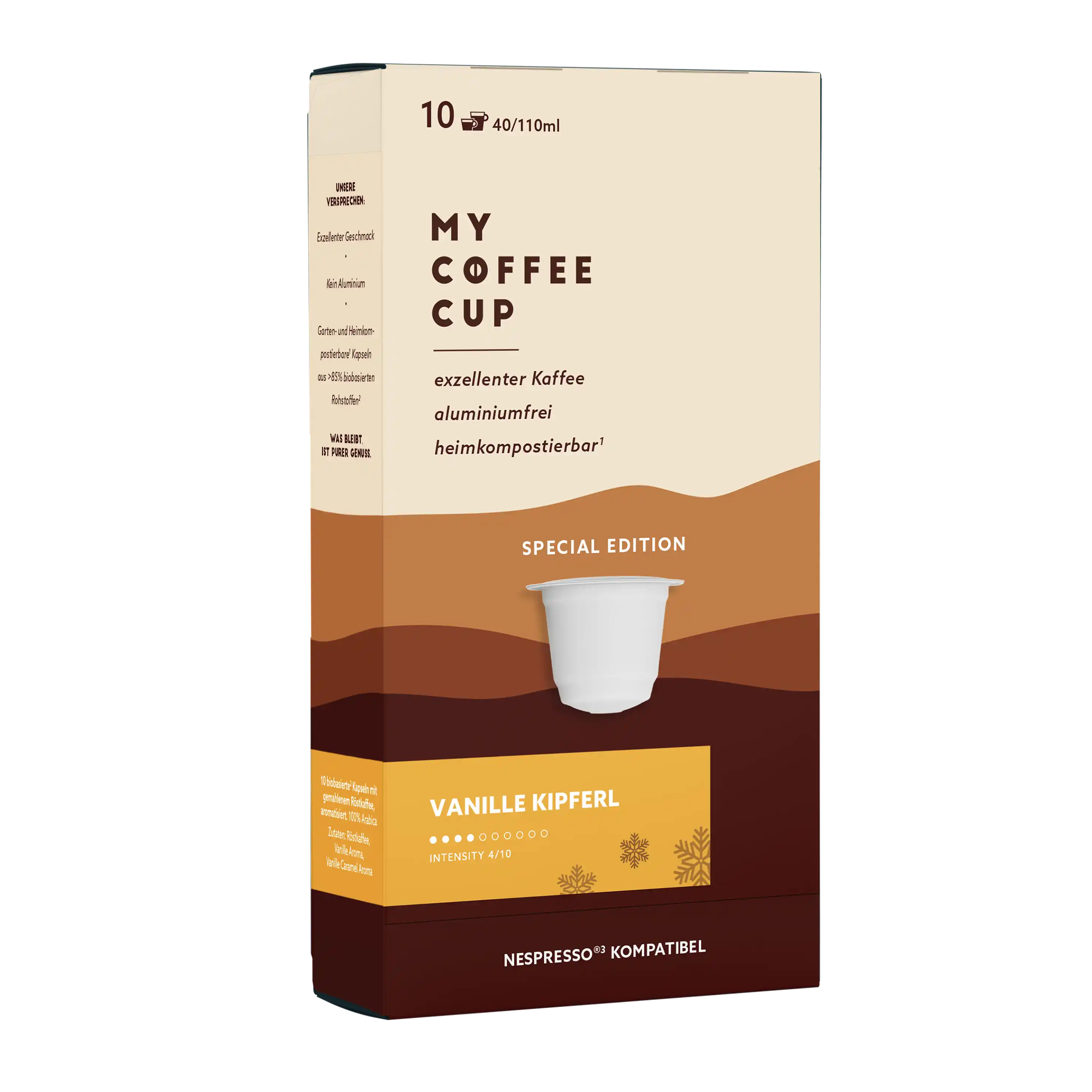 Nespresso kompatible Kapseln - Vanille Kipferl kaffee 10 - MyCoffeeCup.de
