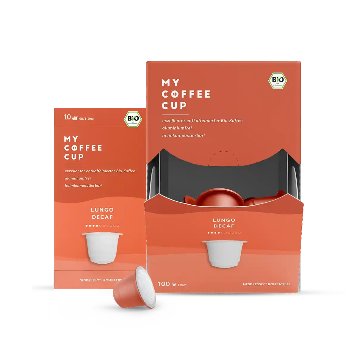 Nespresso kompatible Kapseln - lungo decaf -  MyCoffeeCup.ch
