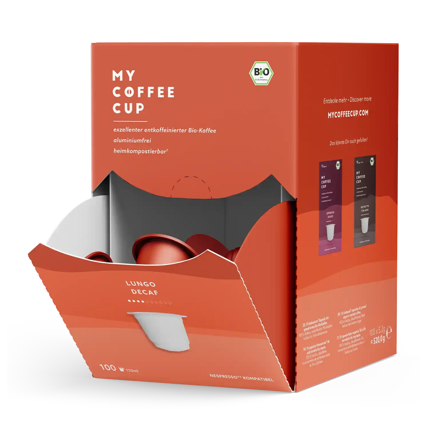 Nespresso kompatible Kapseln - lungo decaf -  MyCoffeeCup.ch